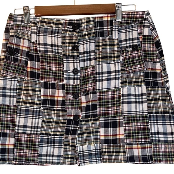 Cambridge Dry Goods New Preppy Summer Button Up Skirt-Plaid Patchwork - Picture 1 of 3